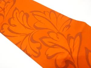 草葉模様織り出し　名古屋帯